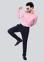 4-Way Stretch Navy Blue Formal Narrow Fit Trousers
