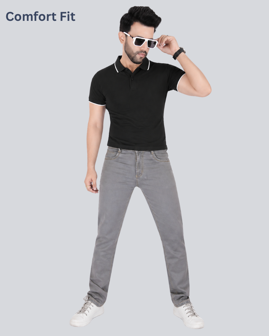 Black Dot Grey Euro Comfort Fit Jeans