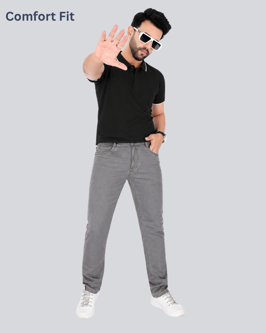 Black Dot Grey Euro Comfort Fit Jeans