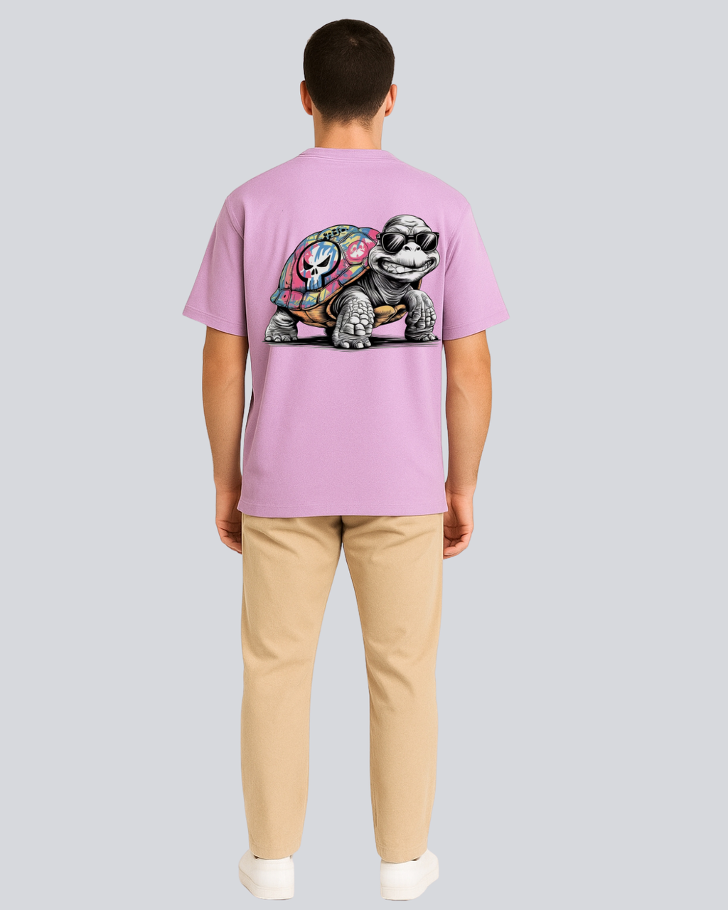 Printed Fast & Furious Streetwear Lavender Oversize T-Shirt