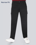 Black Dot Black Narrow Fit Cotton Cargo Pants