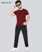 Black Dot Black Narrow Fit Cotton Cargo Pants