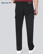 Black Dot Black Narrow Fit Cotton Cargo Pants