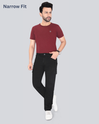 Black Dot Black Narrow Fit Cotton Cargo Pants