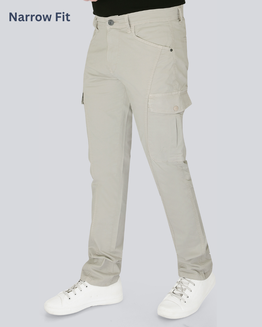 Black Dot L.Fawn Narrow Fit Cotton Cargo Pants