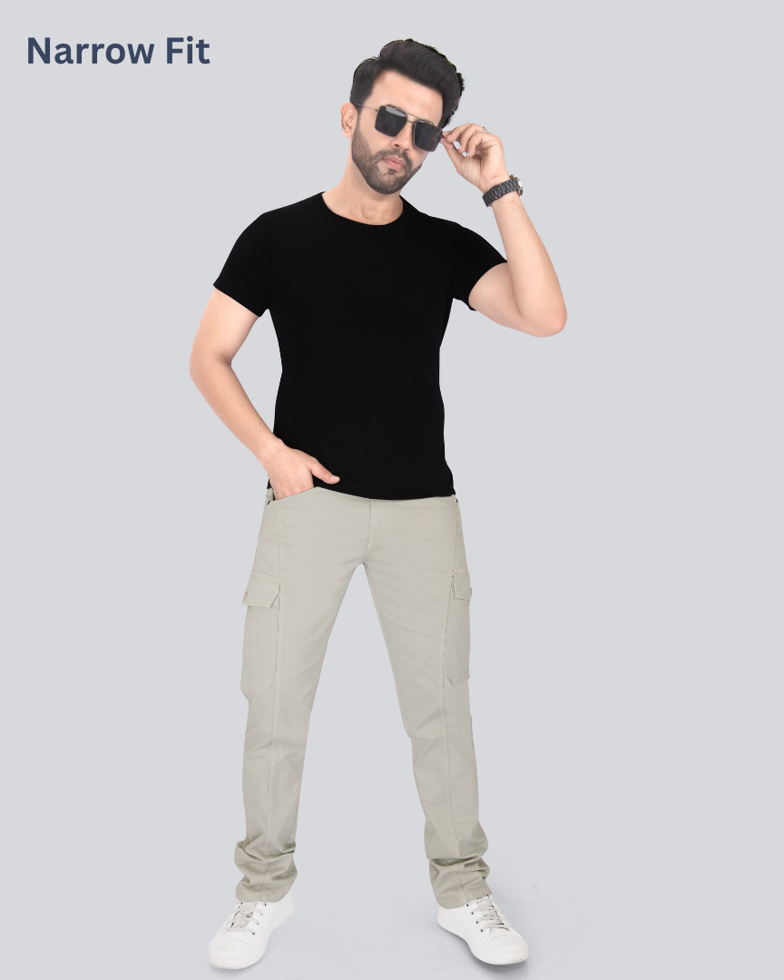 Black Dot L.Fawn Narrow Fit Cotton Cargo Pants