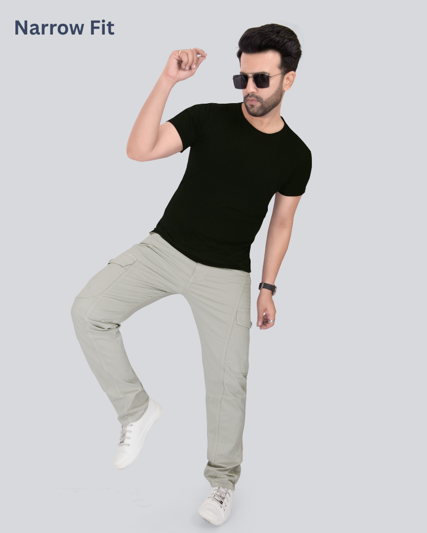 Black Dot L.Fawn Narrow Fit Cotton Cargo Pants