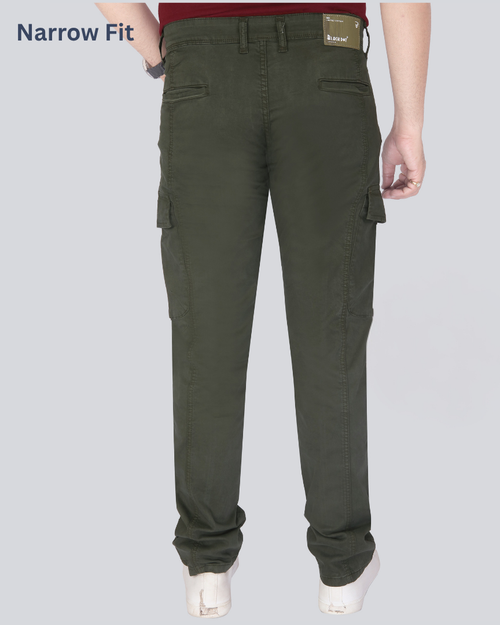 Black Dot Olive Narrow Fit Cotton Cargo Pants
