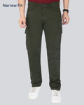 Black Dot Olive Narrow Fit Cotton Cargo Pants