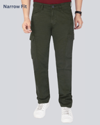 Black Dot Olive Narrow Fit Cotton Cargo Pants
