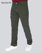 Black Dot Olive Narrow Fit Cotton Cargo Pants