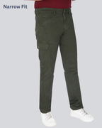 Black Dot Olive Narrow Fit Cotton Cargo Pants