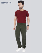 Black Dot Olive Narrow Fit Cotton Cargo Pants
