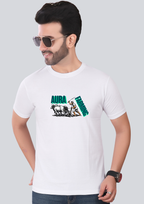 Printed Aura Farming Round Crew Neck White T-Shirt