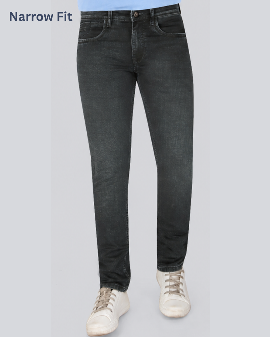 Black Dot Green Sprey Narrow Fit Jeans