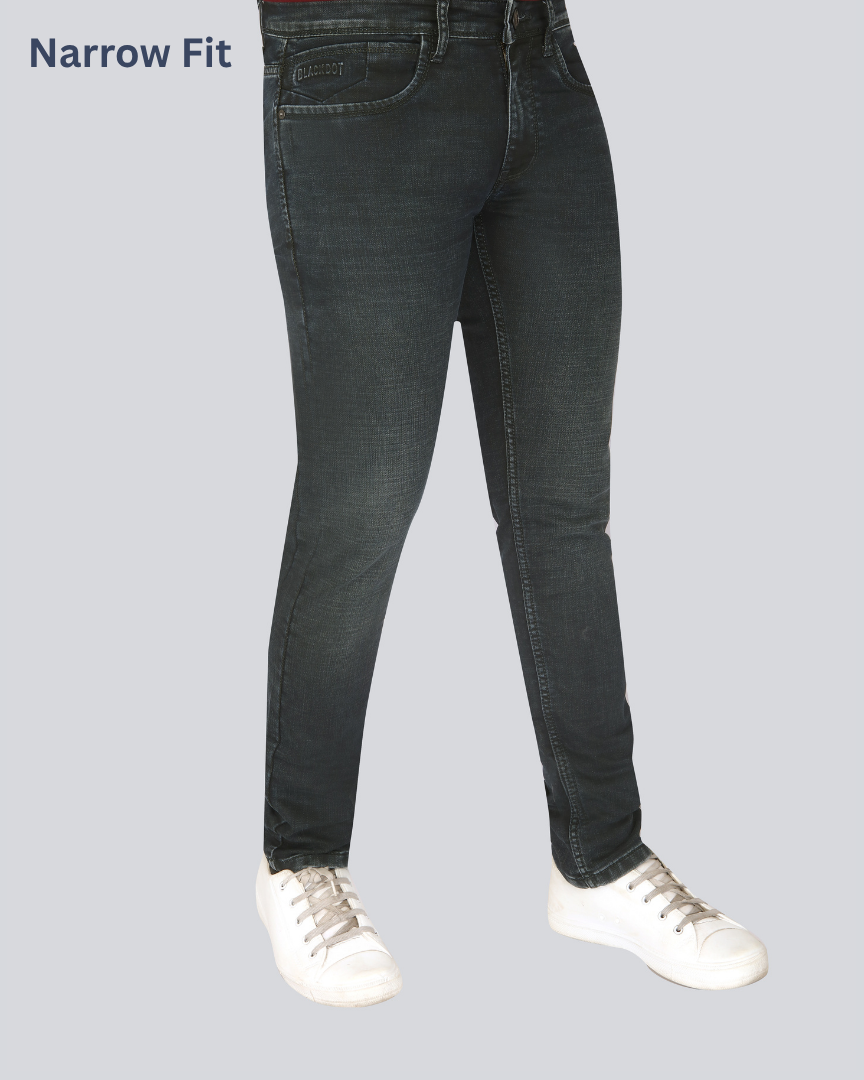 Black Dot Green Sprey Narrow Fit Jeans