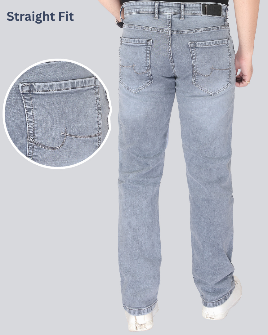 Black Dot Grey Sprey Straight Fit Jeans