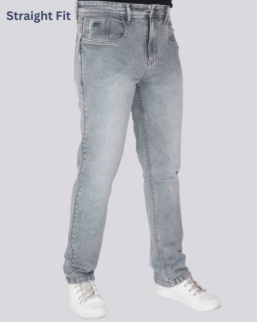 Black Dot Grey Sprey Straight Fit Jeans