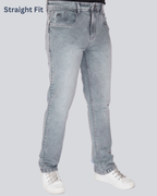 Black Dot Grey Sprey Straight Fit Jeans