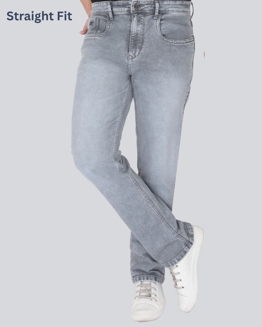 Black Dot Grey Sprey Straight Fit Jeans