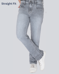 Black Dot Grey Sprey Straight Fit Jeans