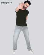 Black Dot Grey Sprey Straight Fit Jeans