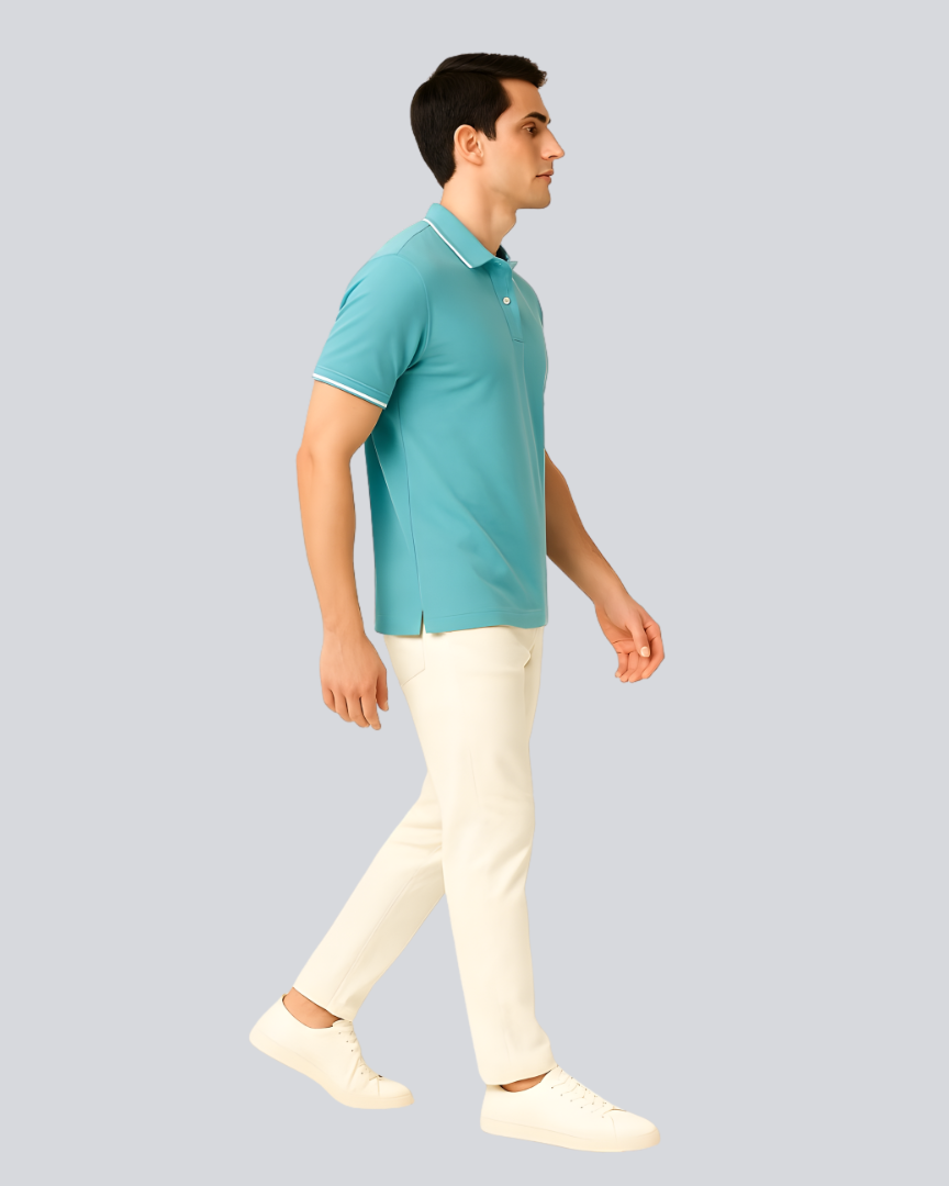 Plain Premium Aqua Blue Polo T shirt