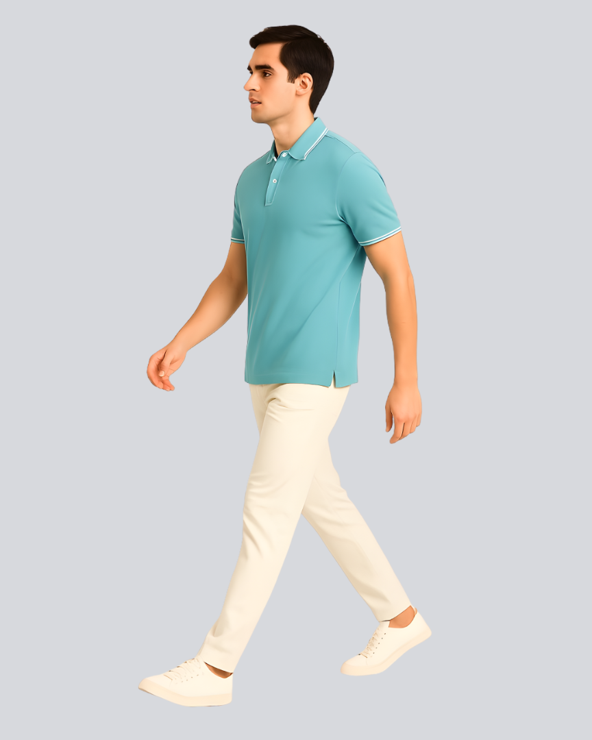 Plain Premium Aqua Blue Polo T shirt