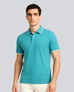 Plain Premium Aqua Blue Polo T shirt