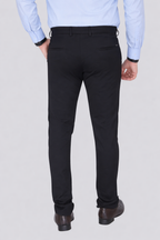 Black Dot Fearless 4-Way Stretch Navy Blue Formal Narrow Fit Trousers