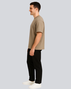 Plain Streetwear Biege Oversize T-Shirt