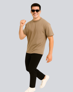 Plain Streetwear Biege Oversize T-Shirt