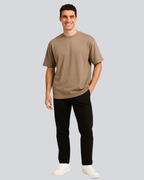 Plain Streetwear Biege Oversize T-Shirt