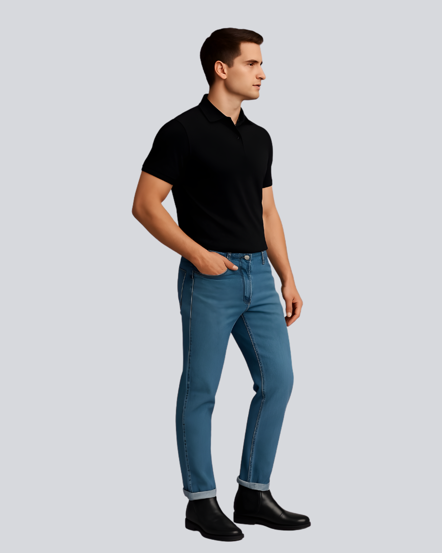 Plain Classic Black Polo T shirt