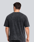 Plain Acid Wash Black Oversize Streetwear T-Shirt