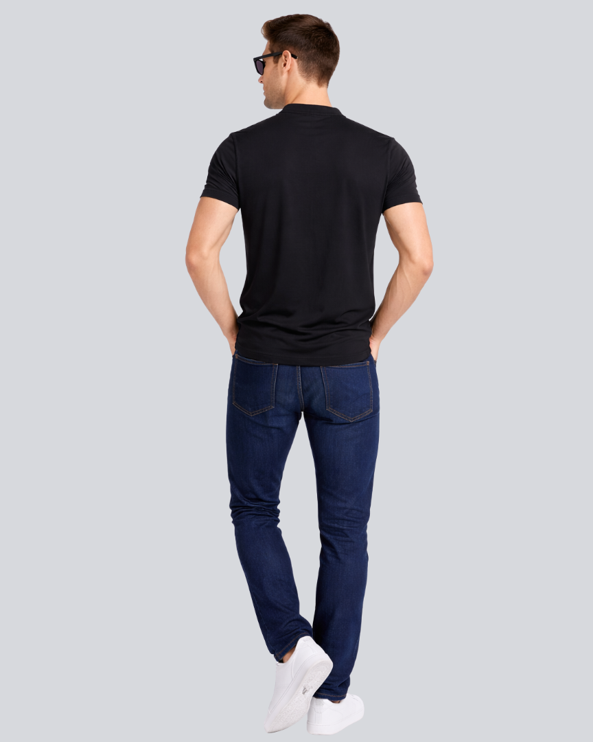 Plain Premium Black Henley T Shirt