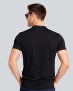 Plain Premium Black Henley T Shirt