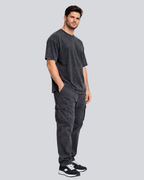 Plain Acid Wash Black Oversize Streetwear T-Shirt