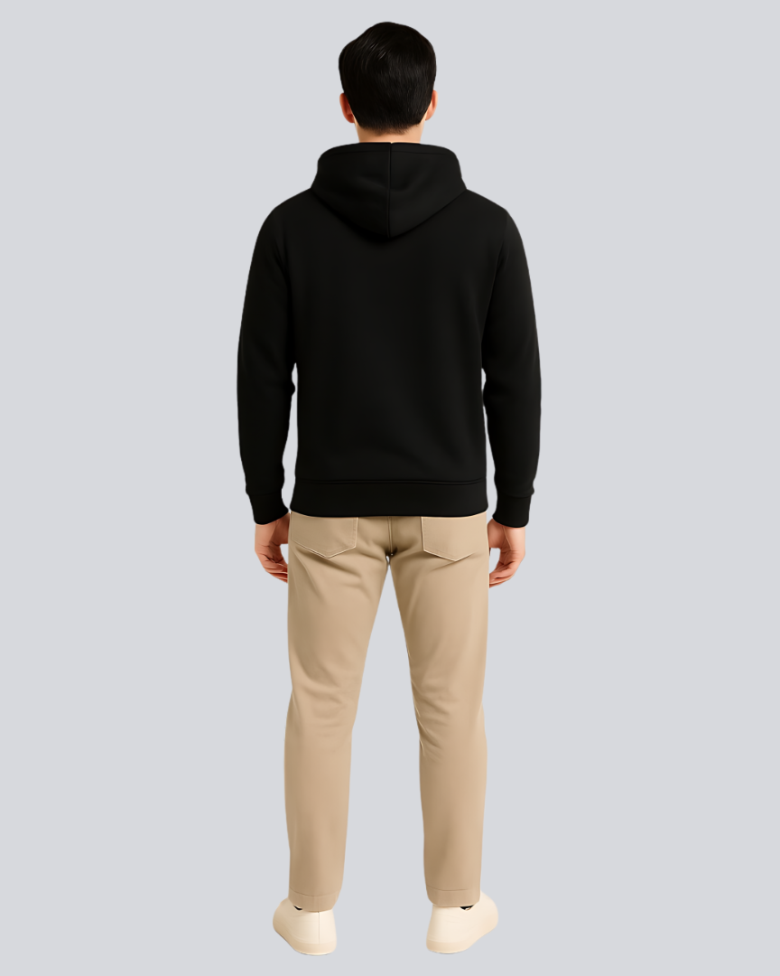 Plain Winter Black Hoodie
