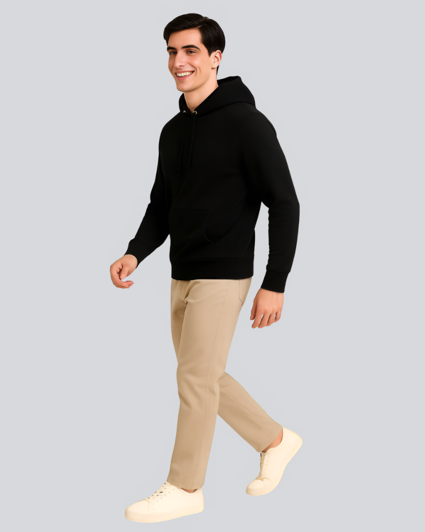 Plain Winter Black Hoodie