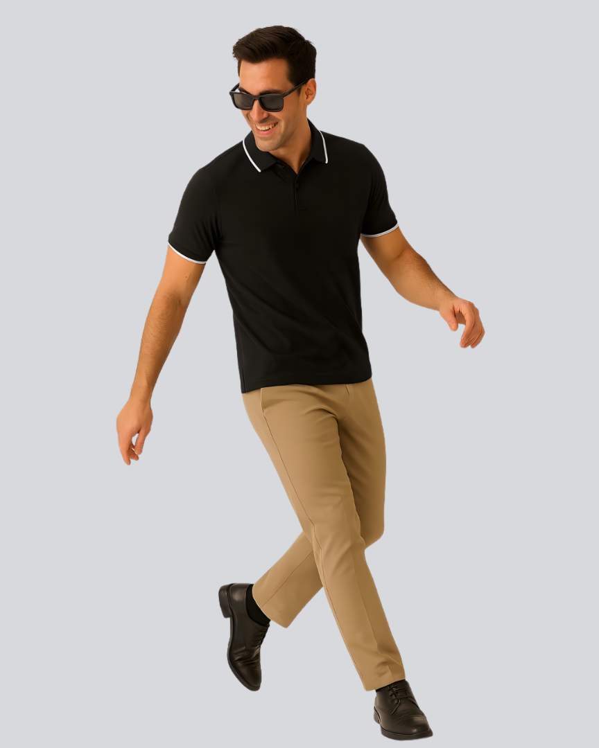 Plain Premium Black Polo T shirt