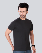 Plain Round Crew Neck Black T-Shirt