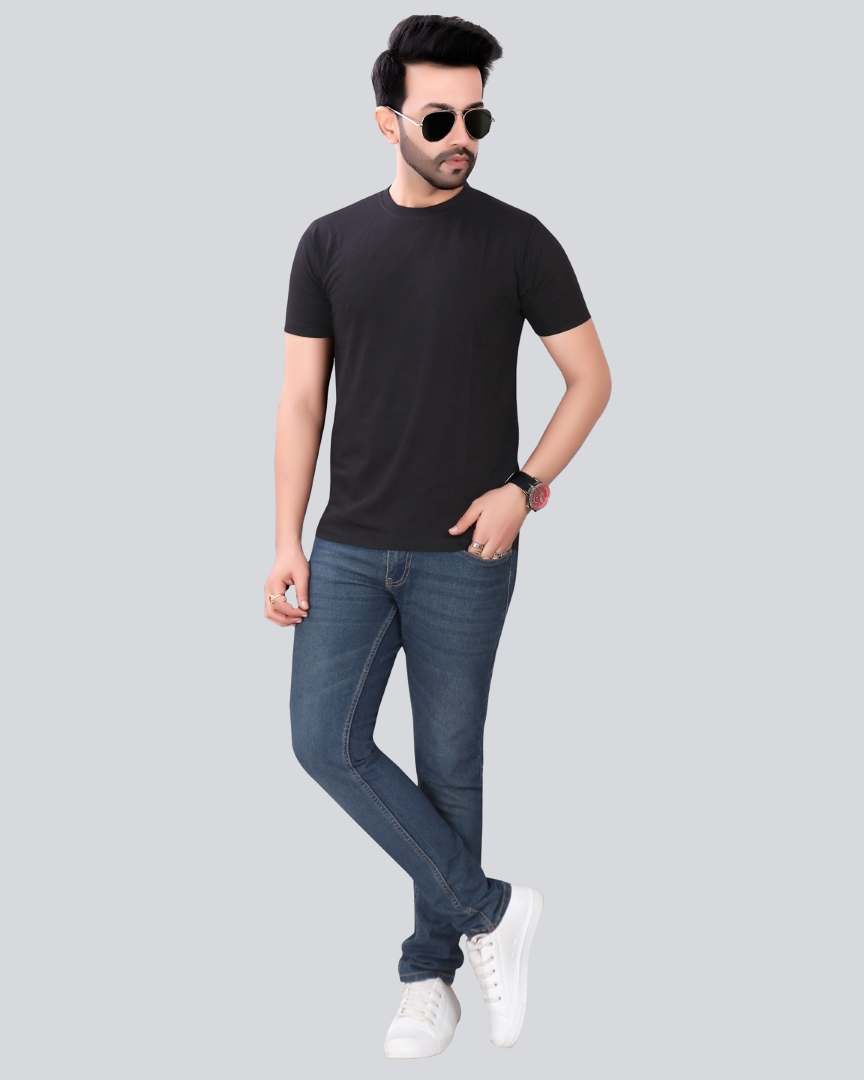 Combo of 2 Round Neck T shirt White & Black