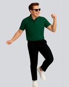 Plain Classic Bottle Green Polo T shirt