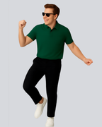 Plain Classic Bottle Green Polo T shirt