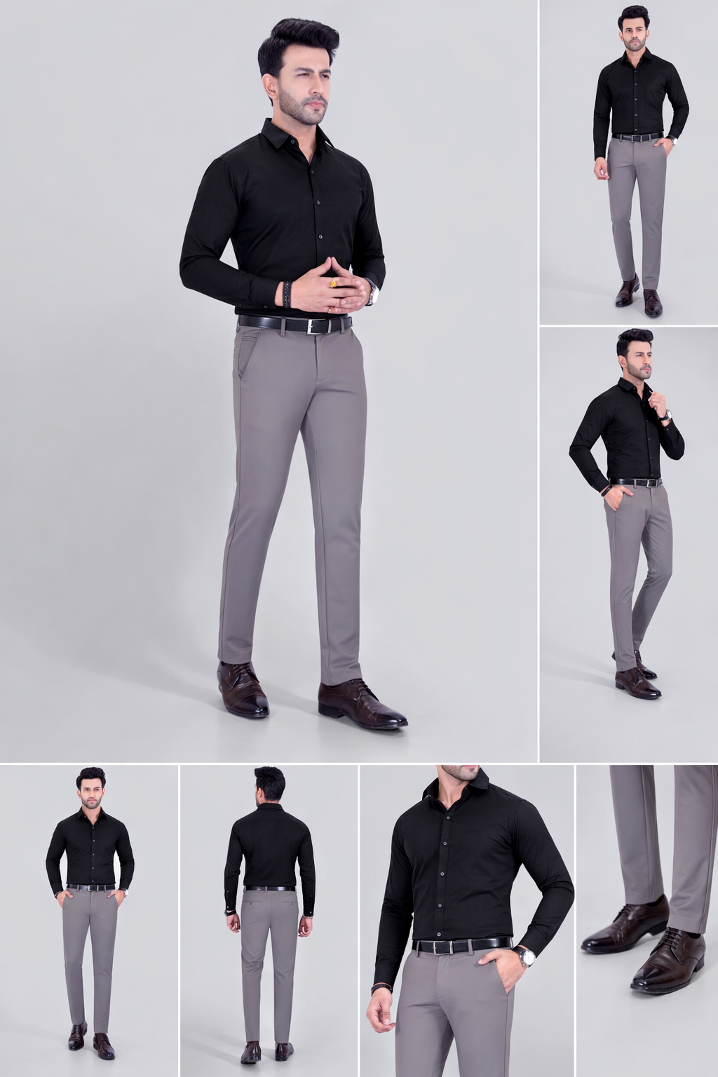 Black Dot Fearless 4-Way Stretch M Olive Formal Narrow Fit Trousers