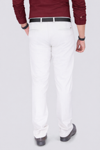 Black Dot Fearless 4-Way Stretch Cream Formal Narrow Fit Trousers