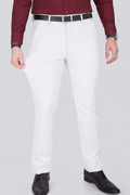 Black Dot Fearless 4-Way Stretch Cream Formal Narrow Fit Trousers