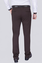 Black Dot Fearless 4-Way Stretch Coffee Brown Formal Narrow Fit Trousers