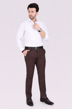 Black Dot Fearless 4-Way Stretch Coffee Brown Formal Narrow Fit Trousers